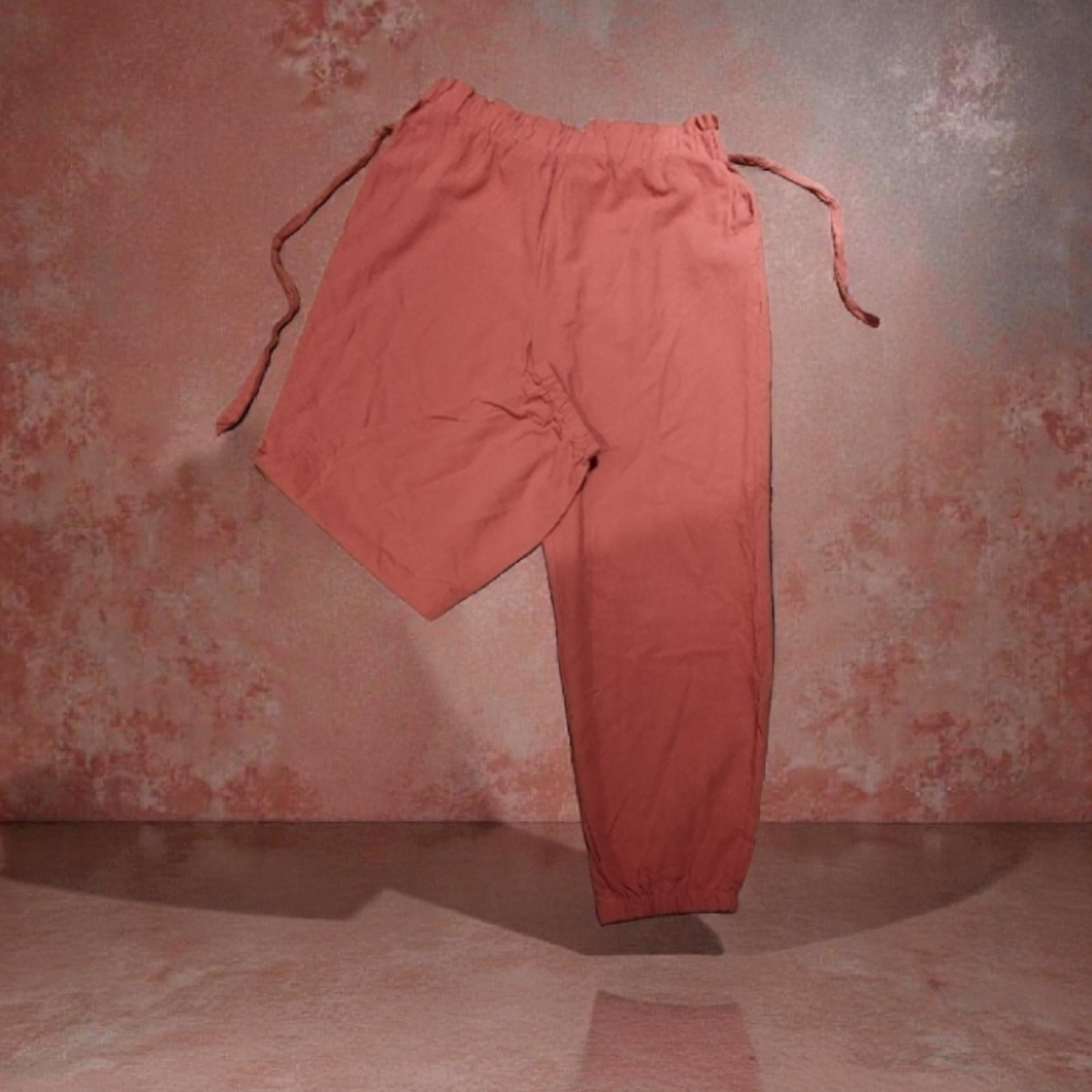 Cotton Pants With Ruchened Bottom - Picture 3 of 8